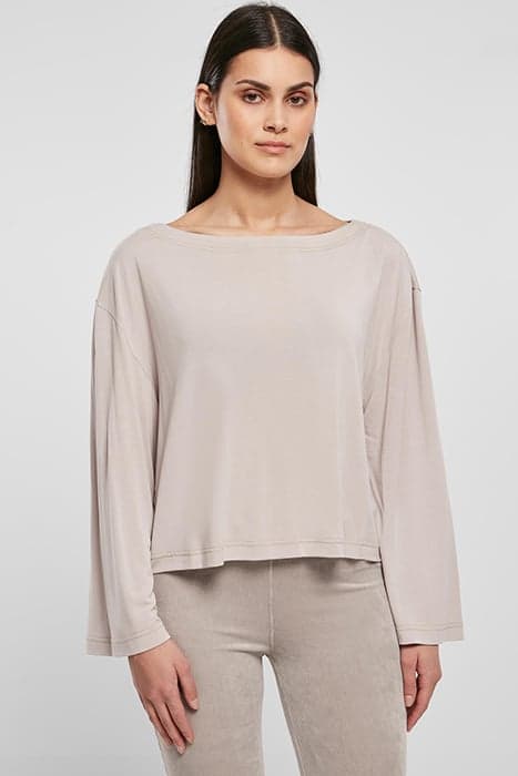 LADIES SHORT MODAL BATEAU NECKLINIE LONGSLEEVE WARMGREY by Urban Classics