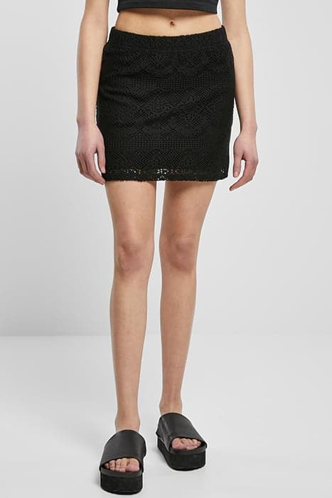 LADIES CROCHET LACE MINI SKIRT BLACK by Urban Classics