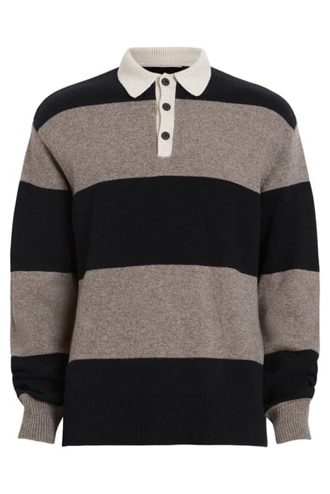 JAX LS POLO BLK/FAWN BROWN ML by AllSaints