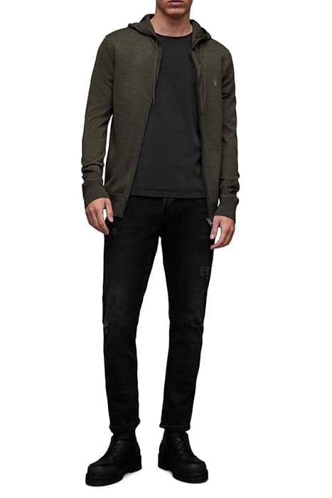 MODE MERINO ZIP HOOD RYE GRASS GREEN ML by AllSaints