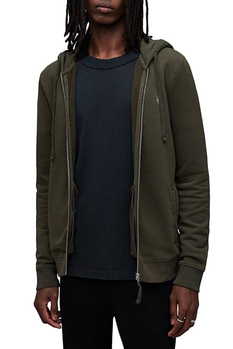 RAVEN ZIP HOODY RYE GRASS GREEN by AllSaints