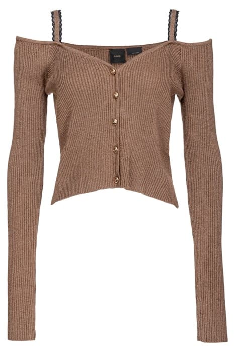 FRANCOBOLLO CARDIGAN COSTINA L BROWN - ACORN by PINKO