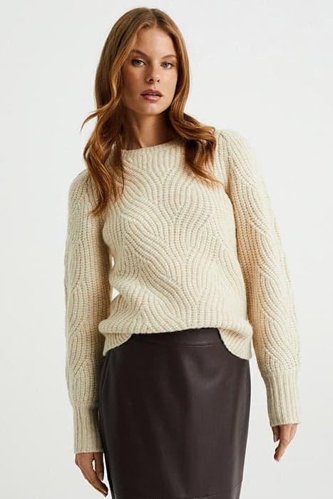 KNITTED PULLOVER OFF-WHITE by WE Fashion