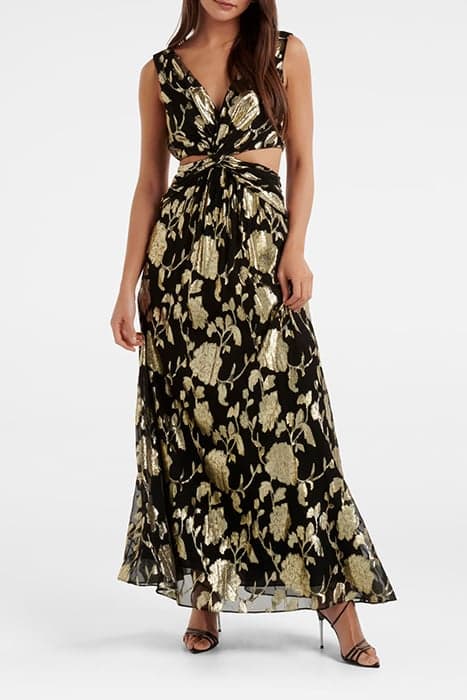 AMBER TWIST CUT OUT GOWN BLACK by Forever New