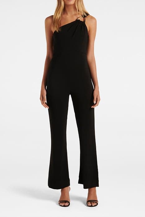 ROSANNE ONE SHOULDER RING JUMPSUIT BLACK by Forever New