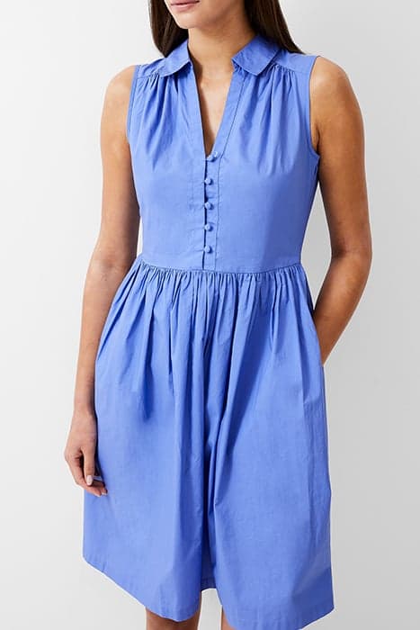 SLEEVELESS SMOCK DRESS KNEE BAJA BLUE by French Connection