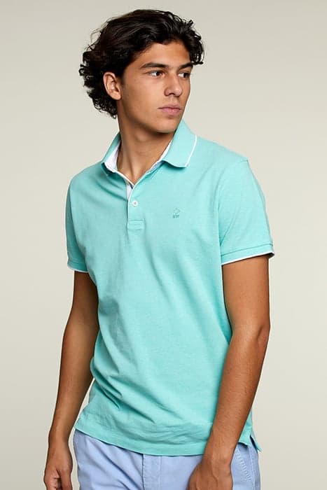 CUSTOM FIT COTTON POLO PISTACHE MIX by River Woods