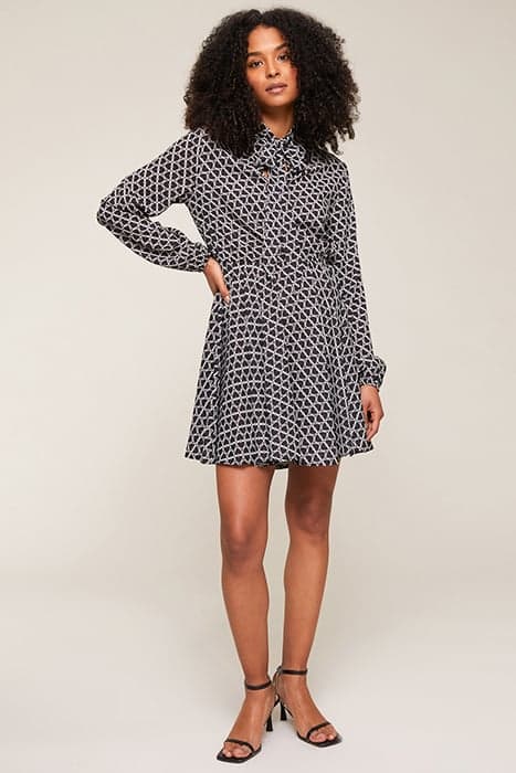 SHORT DOUBLE LOVE PATTERNED DRESS WHITE by Motivi