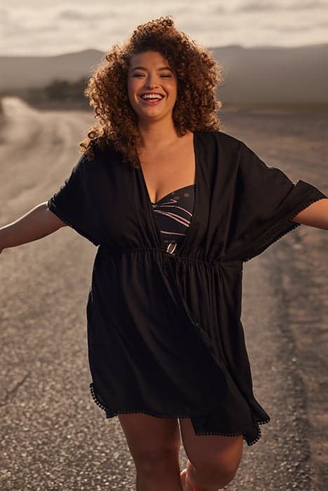 BW 1P TUNIC/CAFTAN KAFTAN DOT BLACK BLACK by Livera