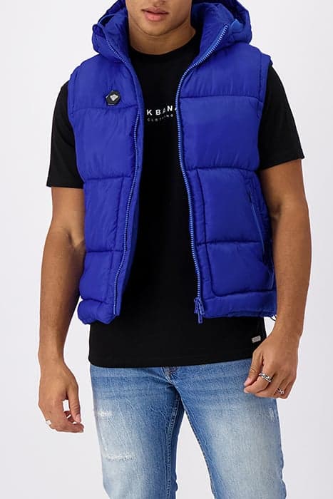 BLOCK BODYWARMER BLUE by Black Bananas