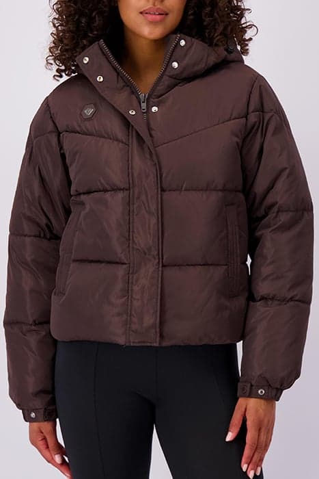 CROWN PUFFER JACKET BROWN by Black Bananas