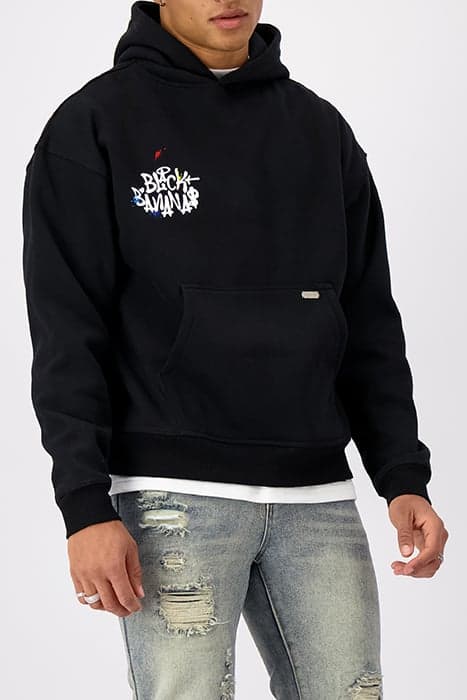 TAGGED HOODY BLACK by Black Bananas