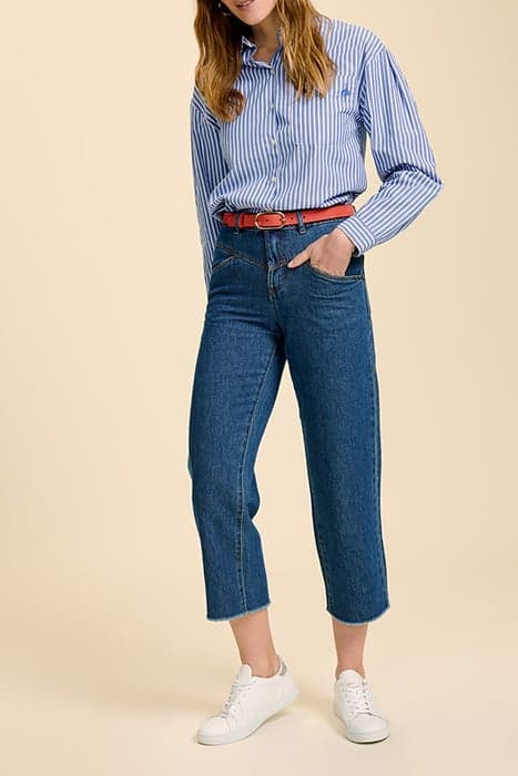 LE CHARLIE - BLUE CROPPED STRAIGHT JEANS by ONE STEP