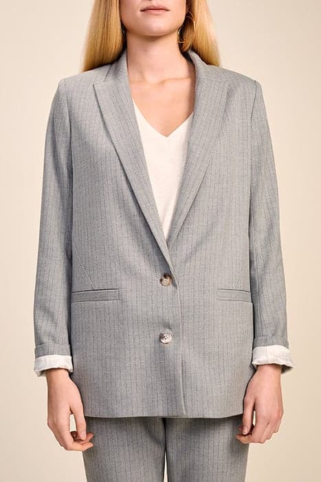 VIENNA - MOUSE GREY TENNIS STRIPE SUIT JACKET by ONE STEP