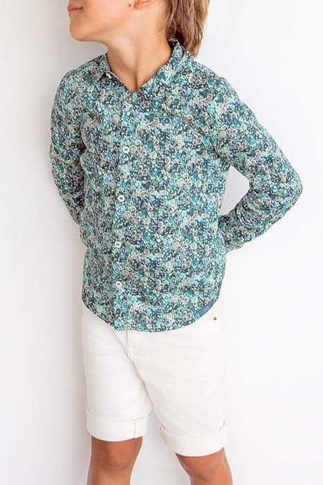 BOYS’ TURQUOISE FLOWERY LIBERTY FABRIC SHIRT by IKKS