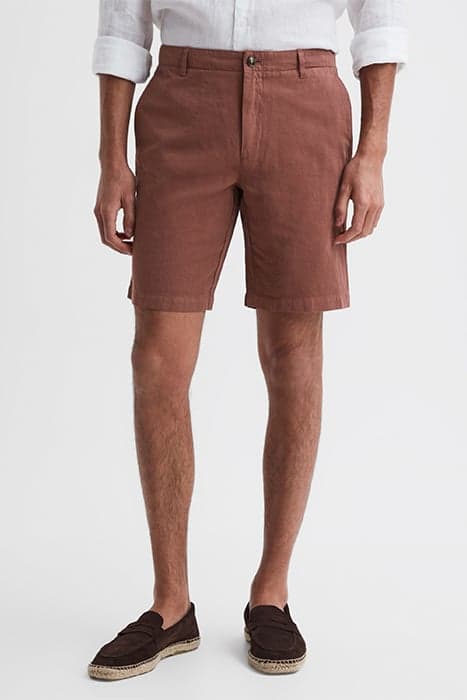 EZRA-CASUAL LINEN SHORT RUST by Reiss