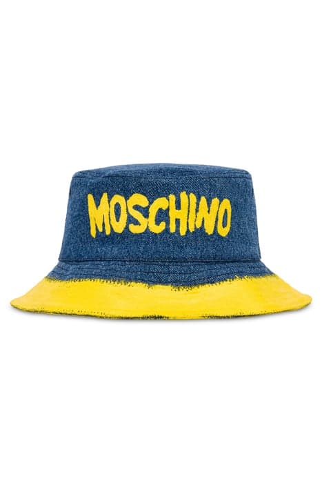 BUCKET HAT IN MOSCHINO PAINT DENIM DENIM by Moschino