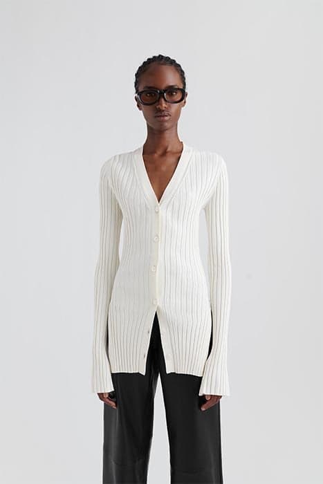 RAE RIB KNIT CARDIGAN ECRU by Axel Arigato