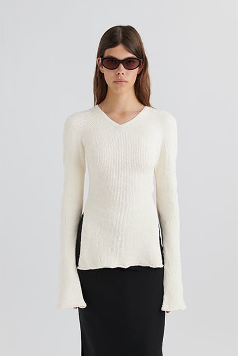 TUBE RIB-KNIT WRAP TOP WHITE by Axel Arigato