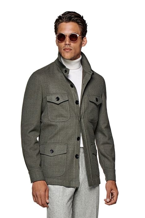 SHIRT JACKET-MID GREEN DARK GREEN by Suitsupply