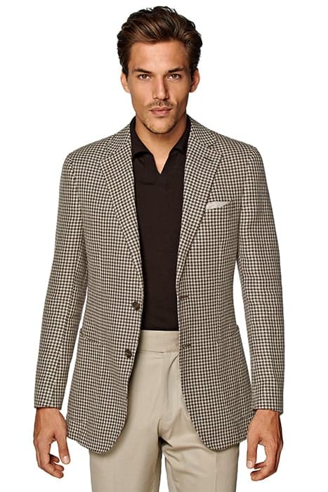 JACKET-BROWN-HOUNDSTOOTH DARK BROWN by Suitsupply