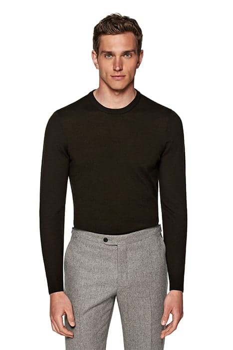 DARK BROWN CREWNECK DARK BROWN by Suitsupply