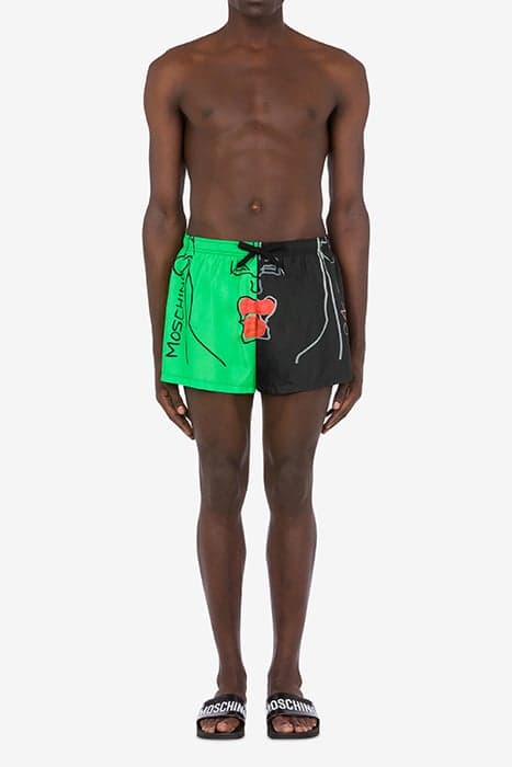 TONY VIRAMONTES ARCHIVE TWO-TONE SWIM SHORTS GREEN by Moschino