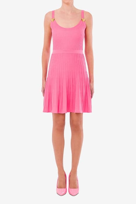 HEART BUTTONS KNITTED DRESS PINK by Moschino