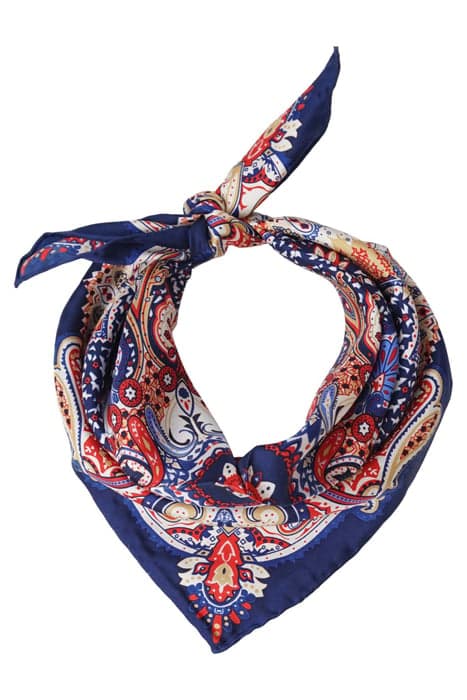 SILK SCARF SQUARED PAISLEY BLUE by Mucho Gusto