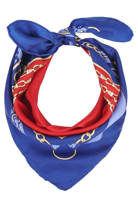 SILK SCARF SQUARED RED BLUE RED, BLUE by Mucho Gusto