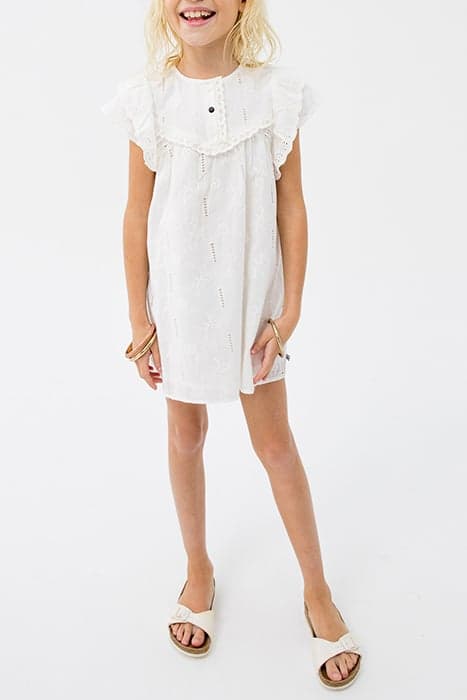 GIRLS’ OFF-WHITE DRESS WITH LACE AND EMBROIDERY by IKKS