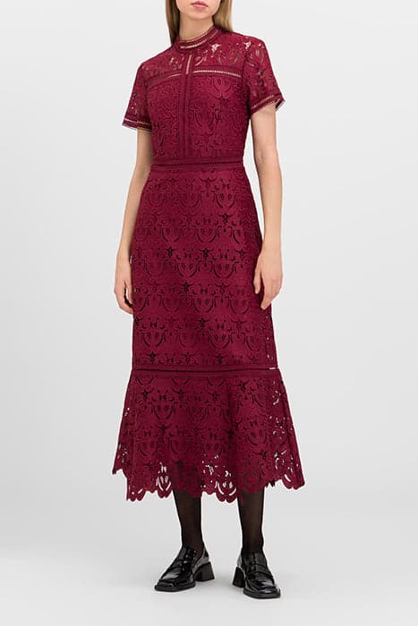 MARIANNA ANKLE LENGTH LACE DRESS BERRY RED by Ivy Oak