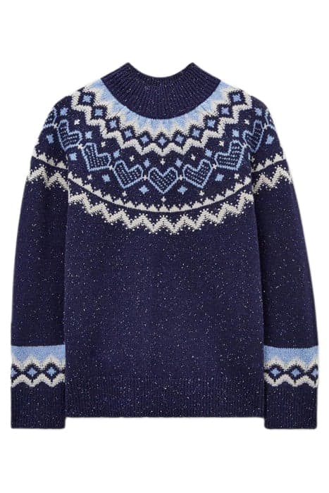 HEART LONGLINE FAIRISLE JUMPER NAVY MULTI by White Stuff