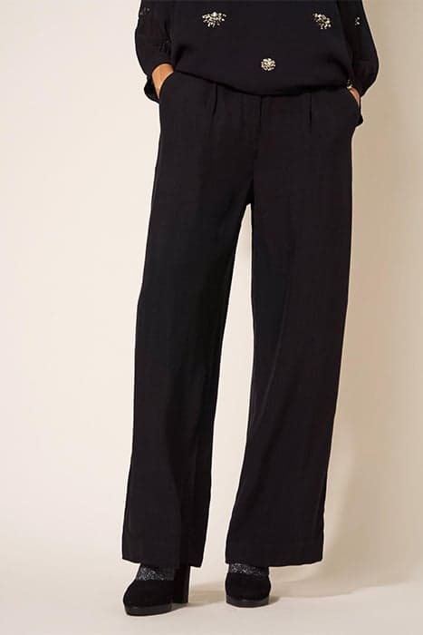 LUCINDA CREPE WIDE LEG TROUSER PURE BLACK by White Stuff