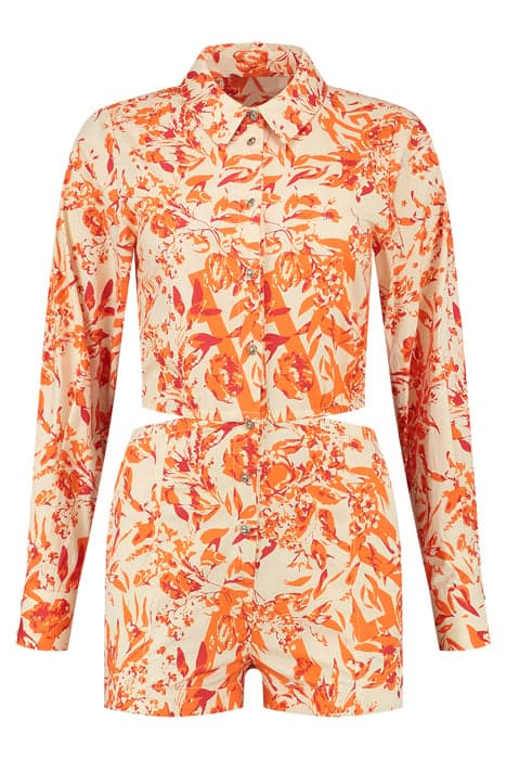 REINA FLOWER PLAYSUIT CREAM/SUN ORANGE by NIKKIE