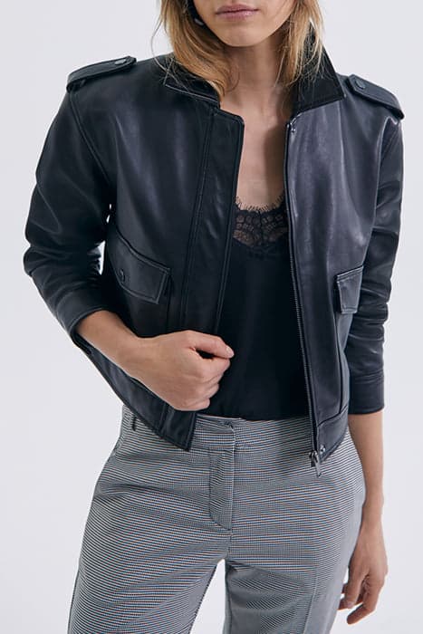 BLACK SHORT JACKET WITH SHOULDER TABS BLACK by IKKS