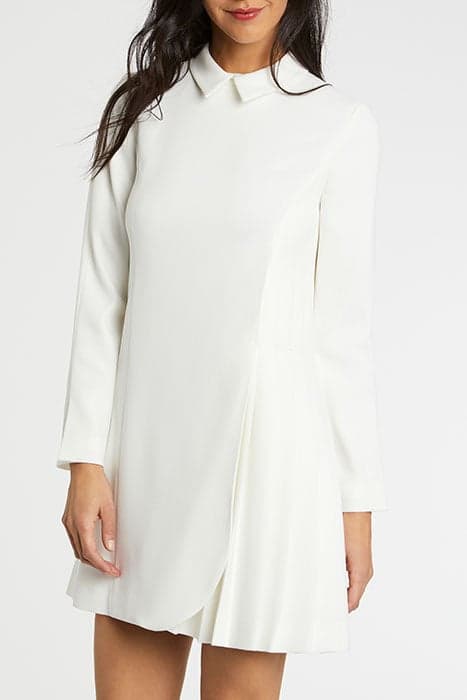 DRESS SATIN-BACK CREPE OFF WHITE by Paule Ka