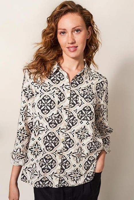 SOPHIE ORGANIC COTTON SHIRT NATURAL MULTI by White Stuff