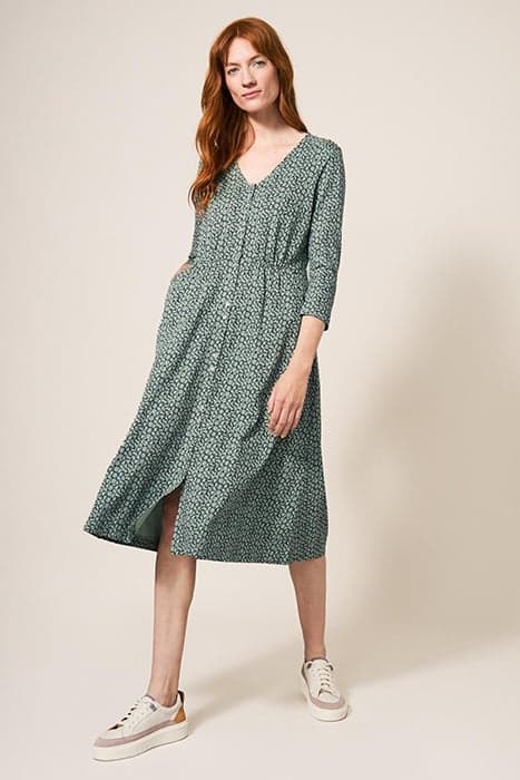 MIA JERSEY DRESS GREEN MULTI by White Stuff