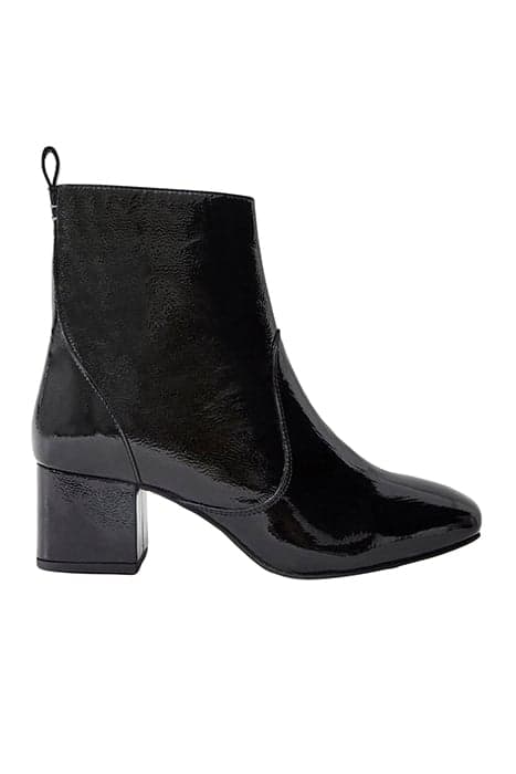 CILLA PATENT MID HEEL BOOT PURE BLACK by White Stuff