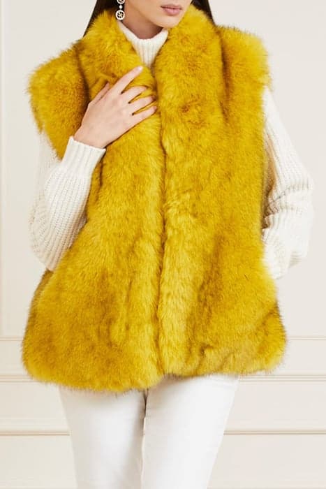 ELODIE FAUX FUR VEST LAGUNA GOLD MULTI by Marciano by Guess