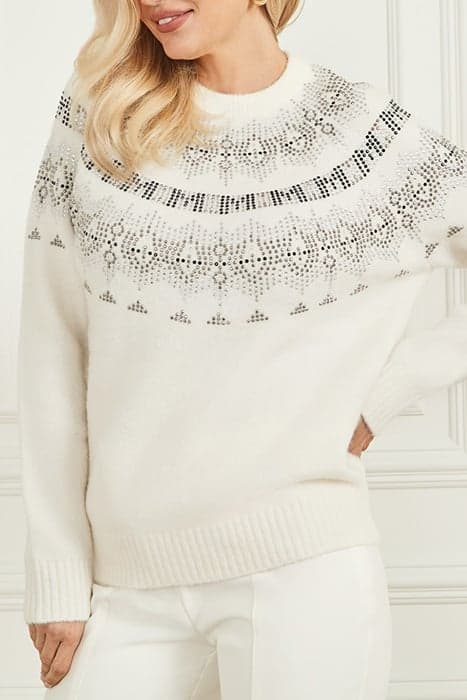 JODIE EMBELLISHED TOP HN SWTR PALE PEARL by Marciano by Guess