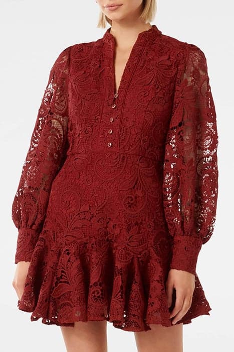 IRIS LACE MINI DRESS RIO RED by Forever New