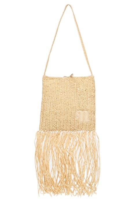 THE FRINGE TOTE TOTE NATURAL/ALMOND by Nanushka