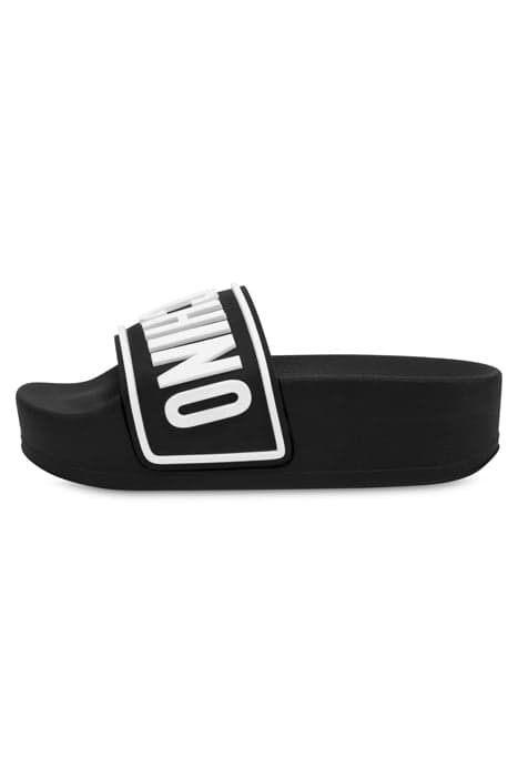 POOL SLIDES PLATFORM BLACK by Moschino