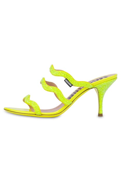 RIC RAC GLITTER SANDALS YELLOW by Moschino