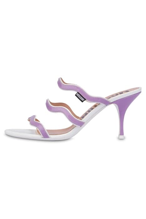 RIC RAC PATENT LEATHER SANDALS PURPLE by Moschino