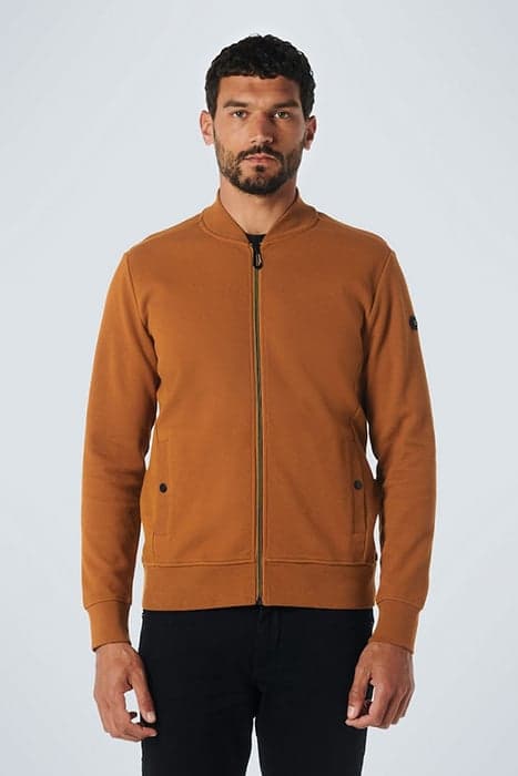 SWEATER FULL ZIPPER TWILL JACQUARD CARAMEL by No Excess