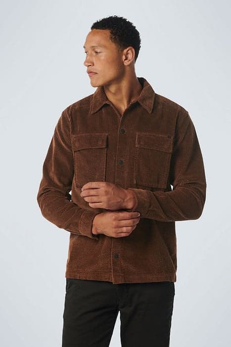 OVERSHIRT BUTTON CLOSURE CORDUROY BROWN by No Excess