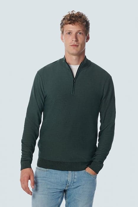 PULLOVER HALF ZIP 2 COLOURED JACQUARD STEEL by No Excess